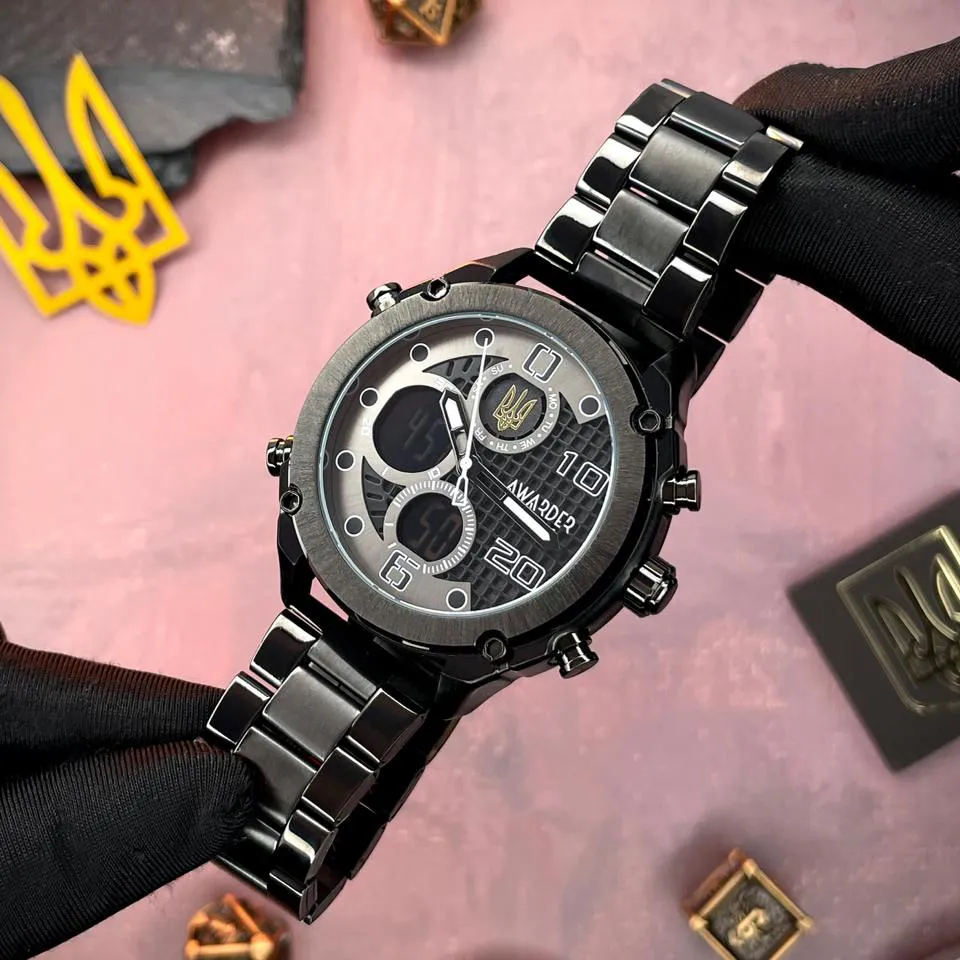 Awarder 017 Тризуб золото All Black Steel, фото 4