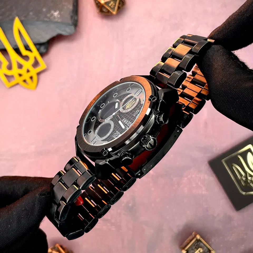 Awarder 017 Тризуб золото All Black Steel, фото 5