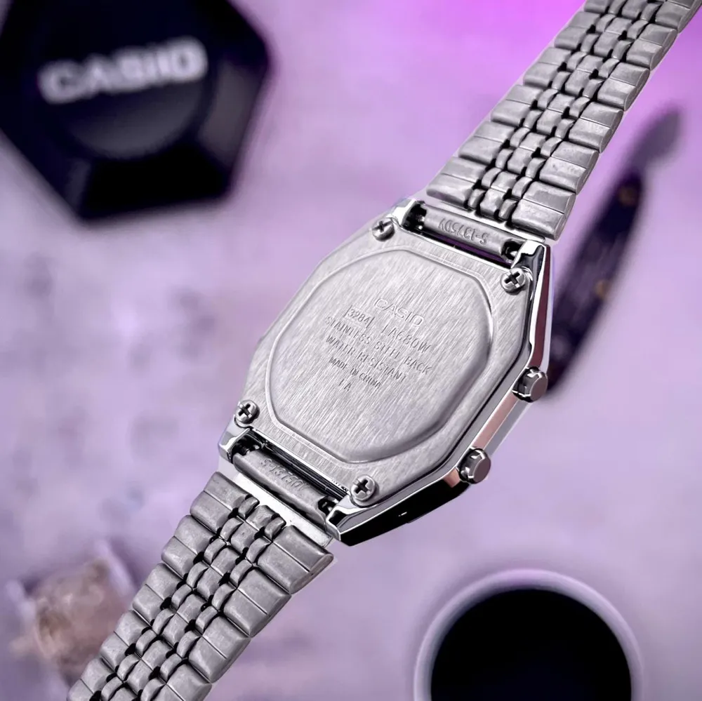 Casio Наручний годинник Casio LA680WA-1B унісекс, електронний сріблястий браслет, фото 4