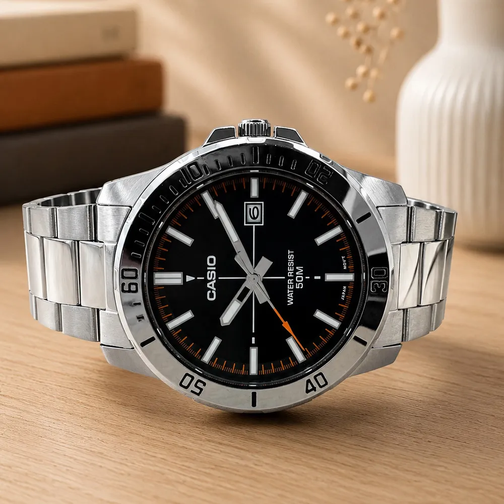 Casio MTP-VD01D-1E2 класичний сталевий, фото 2