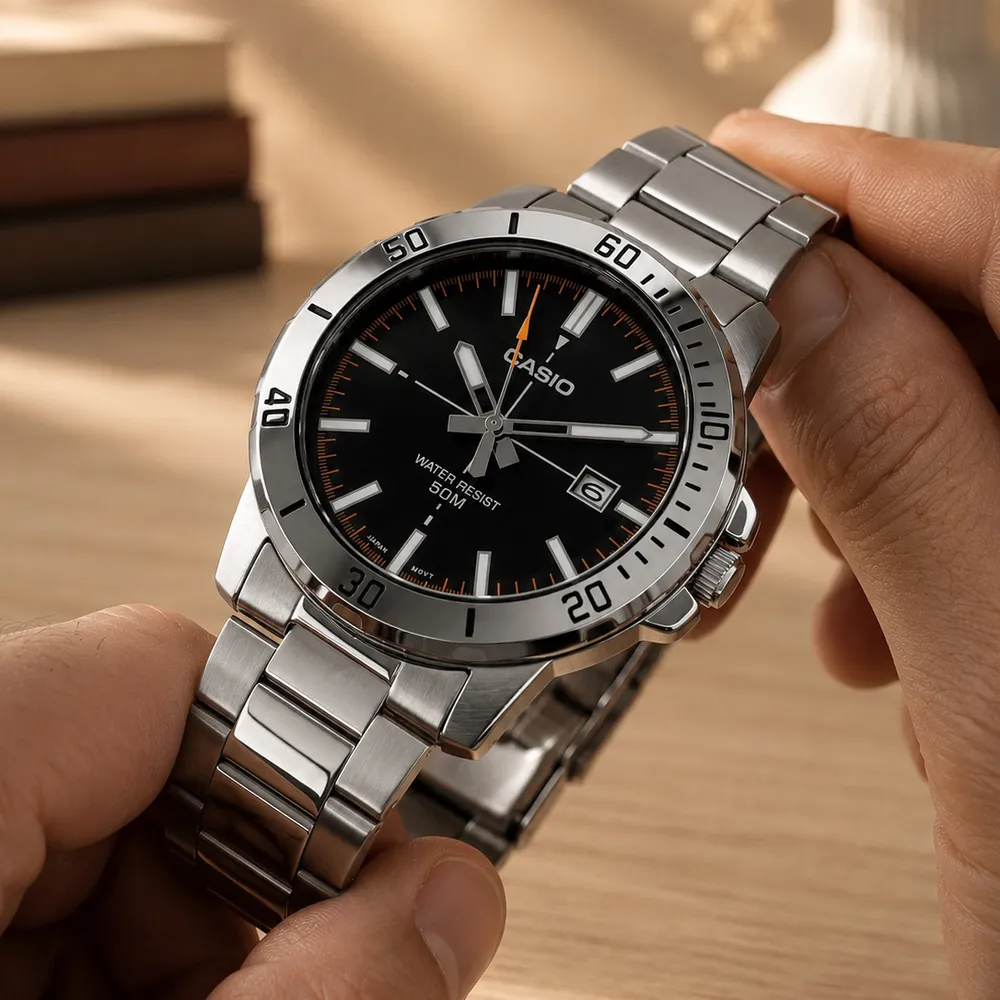 Casio MTP-VD01D-1E2 класичний сталевий, фото 3