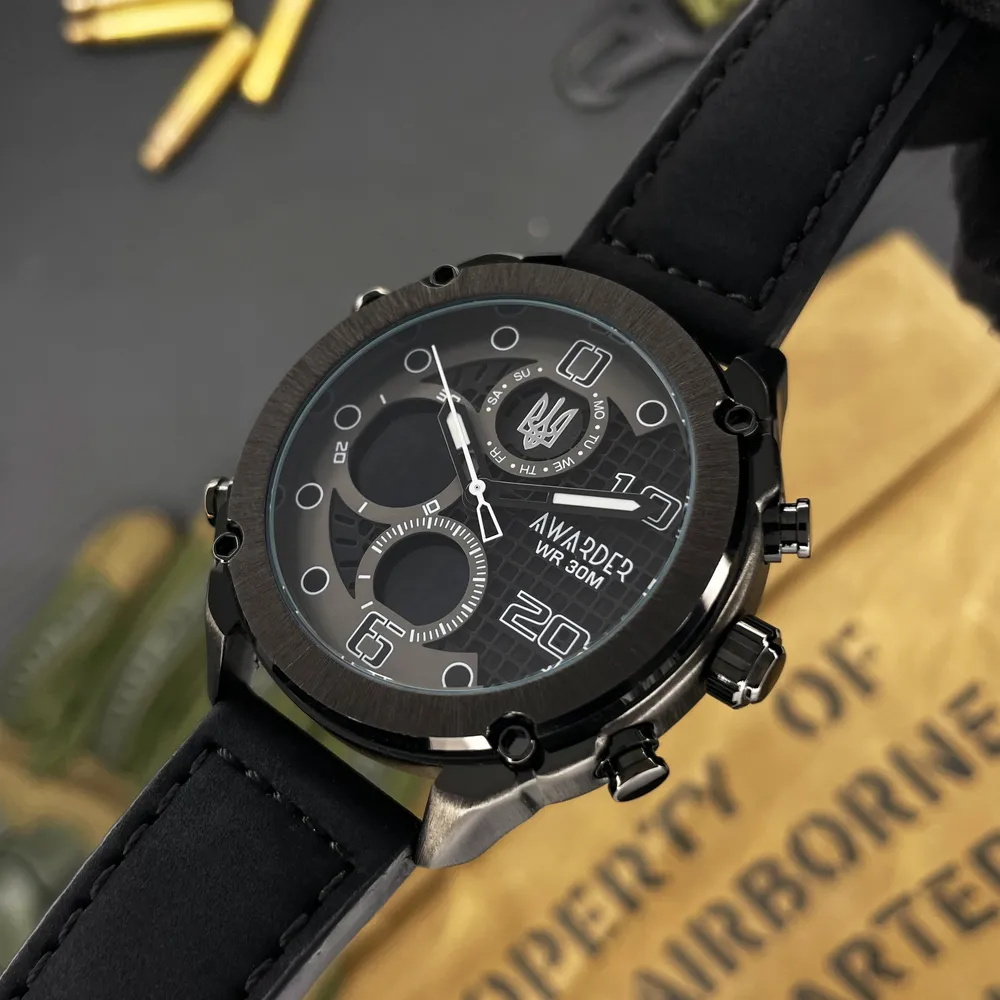 Awarder Чоловічий наручний годинник Awarder 017 Тризуб Black, фото 3