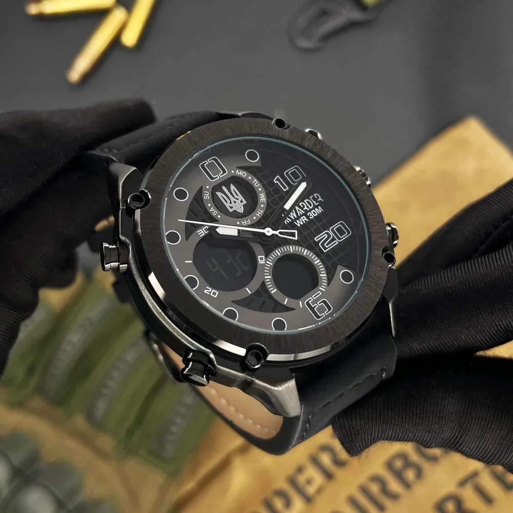 Awarder Чоловічий наручний годинник Awarder 017 Тризуб Black, фото 6