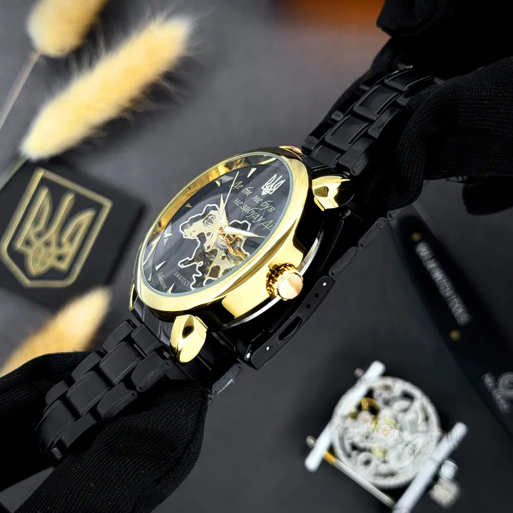 Awarder 022-3D Black-Gold Automatics Steel Не Забуду Дім, фото 3