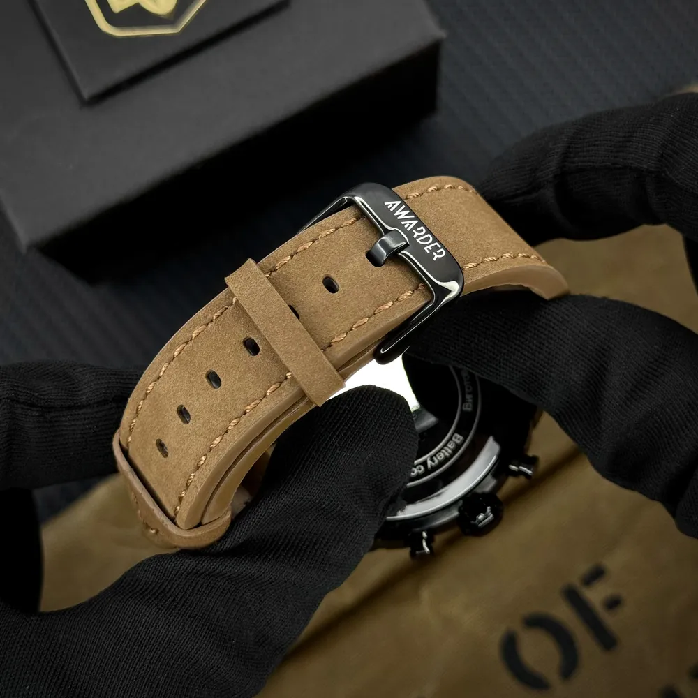 Awarder Чоловічий наручний годинник Awarder 016 Тризуб золото Black-Brown, фото 7