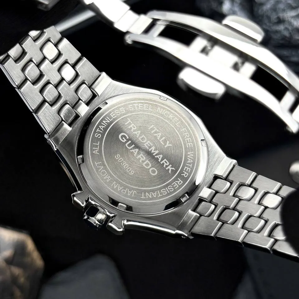Guardo Чоловічий наручний годинник Guardo S03009-1 Silver-Black, фото 6