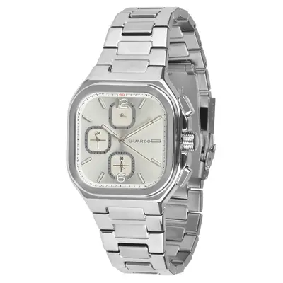 Guardo Чоловічий наручний годинник Guardo 012694-1 Silver