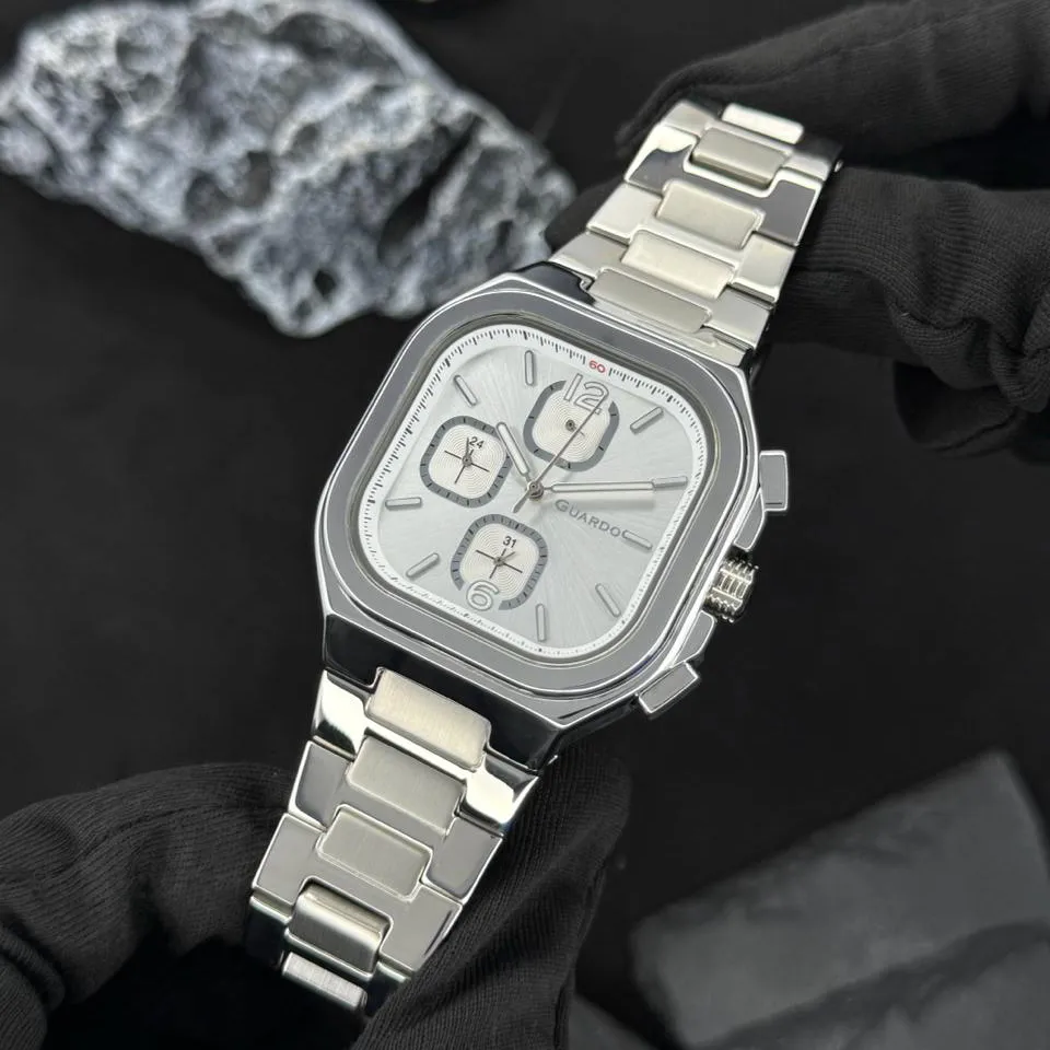 Guardo Чоловічий наручний годинник Guardo 012694-1 Silver, фото 2