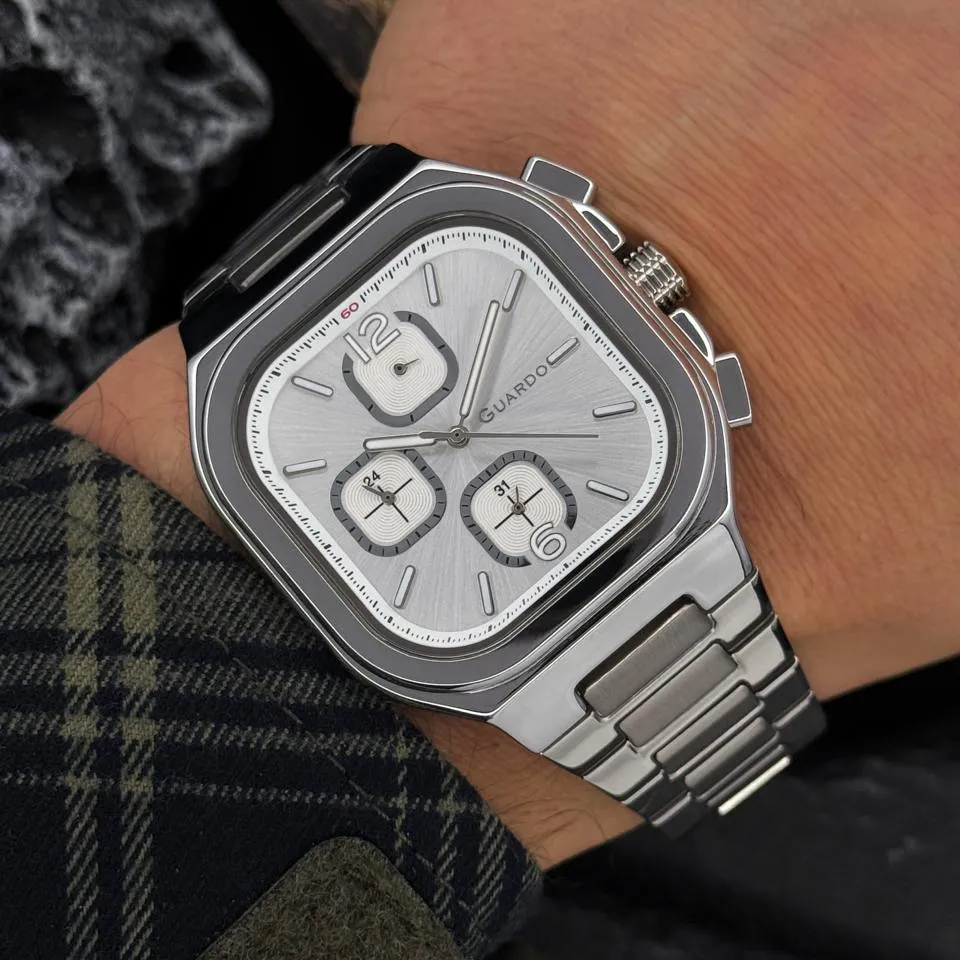 Guardo Чоловічий наручний годинник Guardo 012694-1 Silver, фото 4
