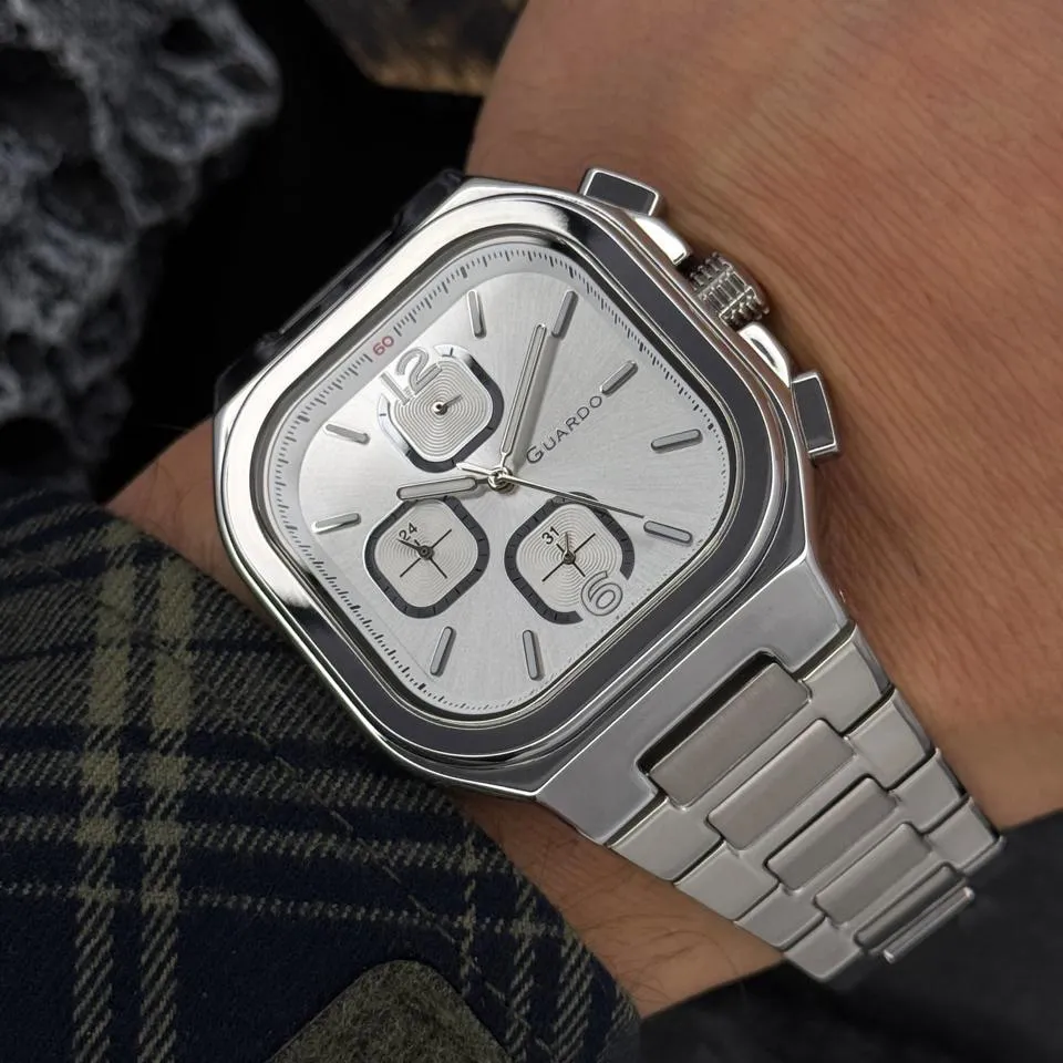 Guardo Чоловічий наручний годинник Guardo 012694-1 Silver, фото 6