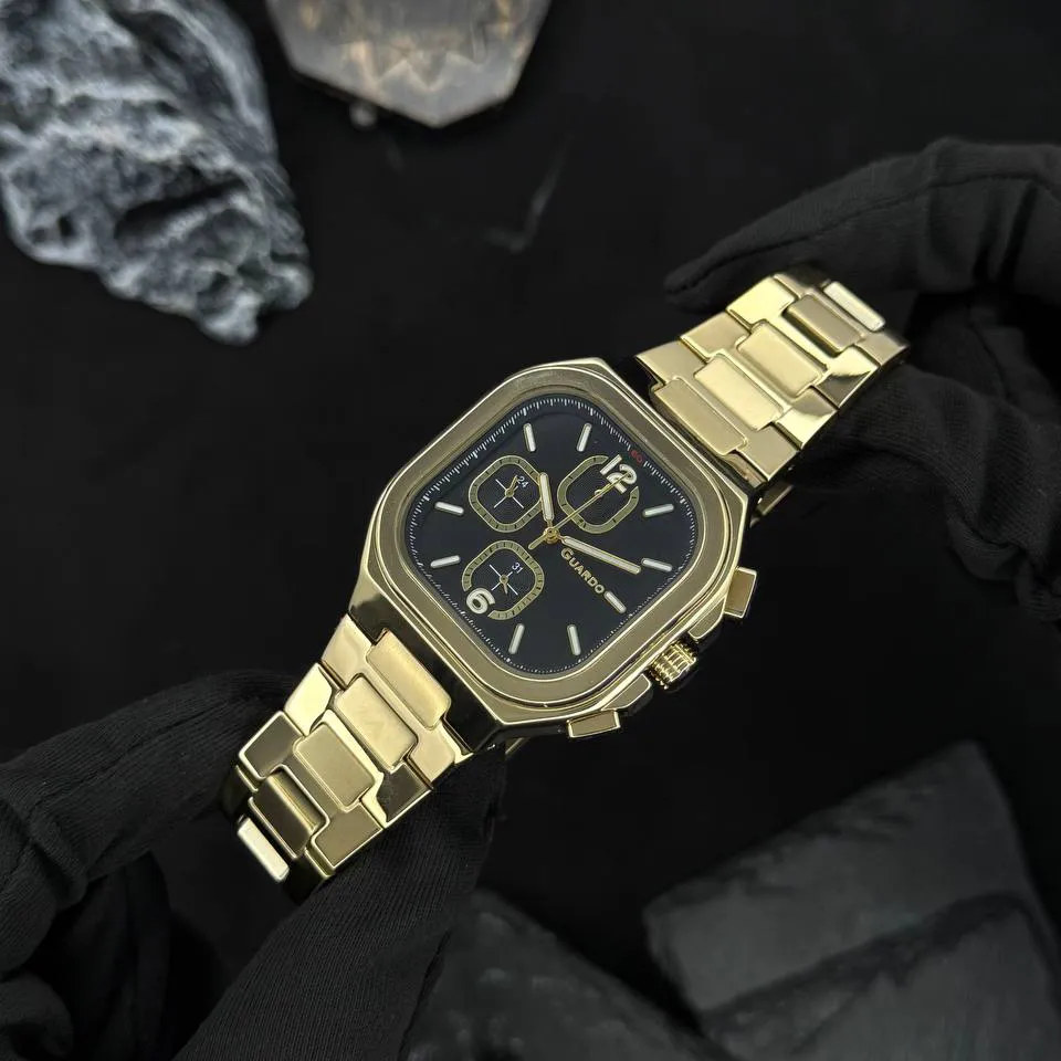 Guardo Чоловічий наручний годинник Guardo 012694-3 Gold-Black, фото 2
