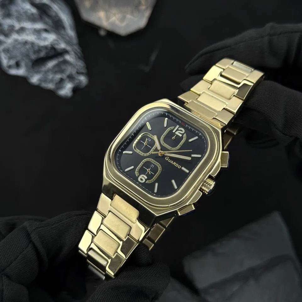 Guardo Чоловічий наручний годинник Guardo 012694-3 Gold-Black, фото 3