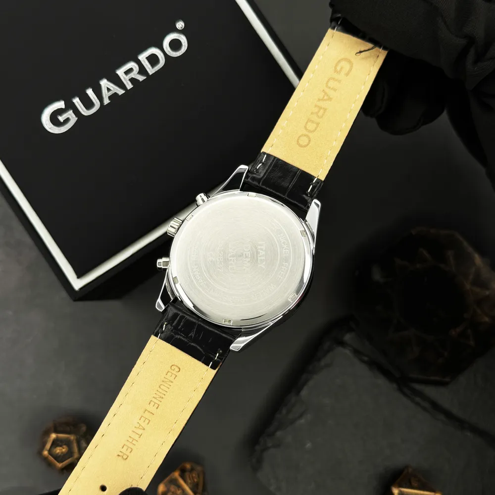 Guardo Чоловічий наручний годинник Guardo 012837-1 Silver-Black, фото 4