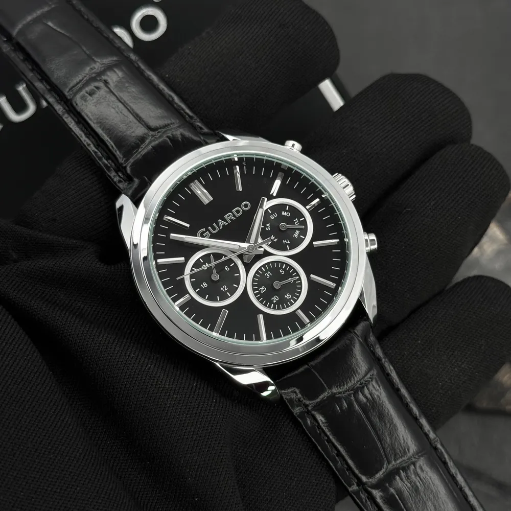 Guardo Чоловічий наручний годинник Guardo 012836-1 Silver-Black, фото 5