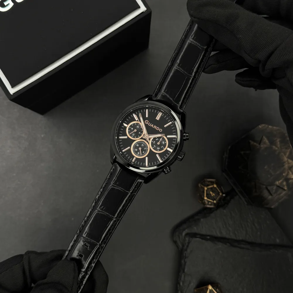 Guardo Чоловічий наручний годинник Guardo 012836-3 Black, фото 3