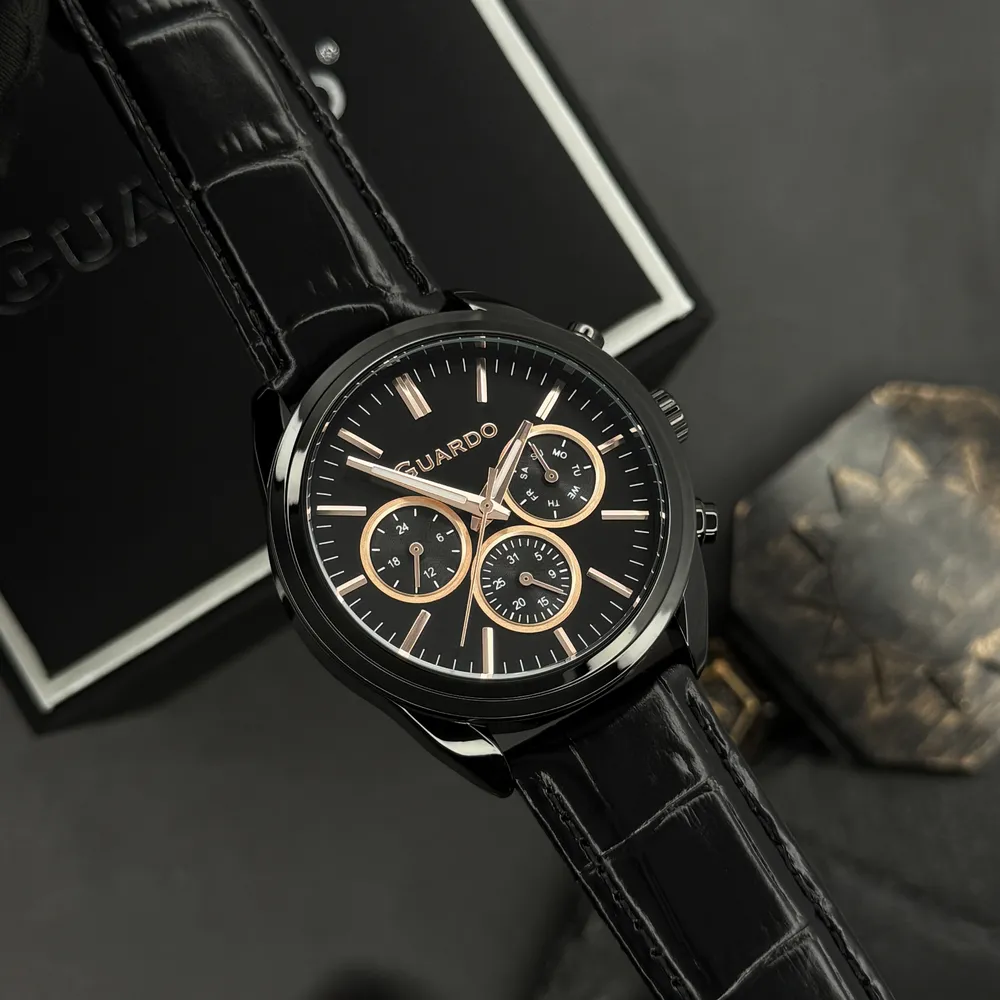 Guardo Чоловічий наручний годинник Guardo 012836-3 Black, фото 6