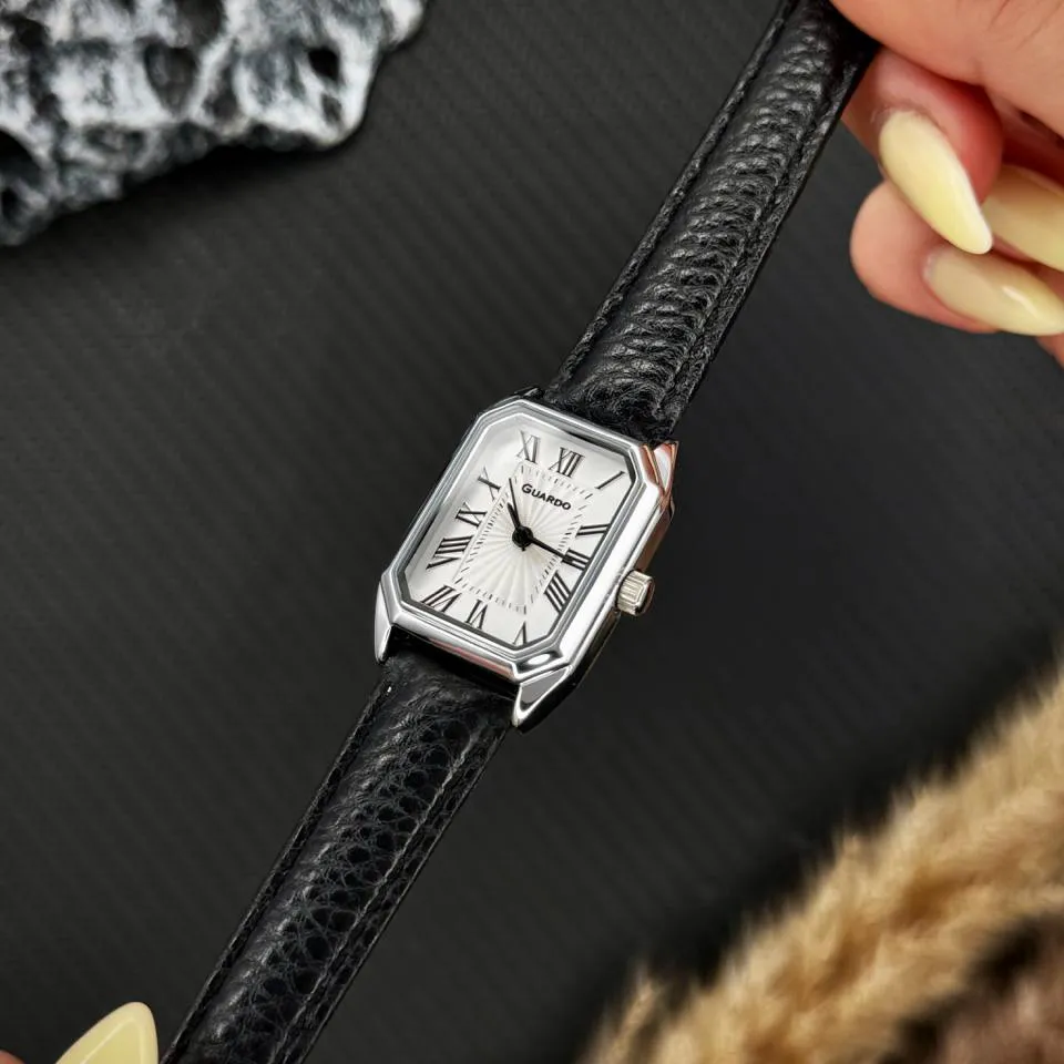 Guardo Жіночий наручний годинник Guardo 012831-1 Silver-White-Black, класичний кварцовий годинник, фото 2