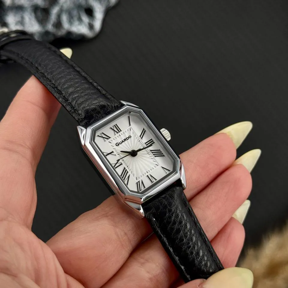 Guardo Жіночий наручний годинник Guardo 012831-1 Silver-White-Black, класичний кварцовий годинник, фото 7