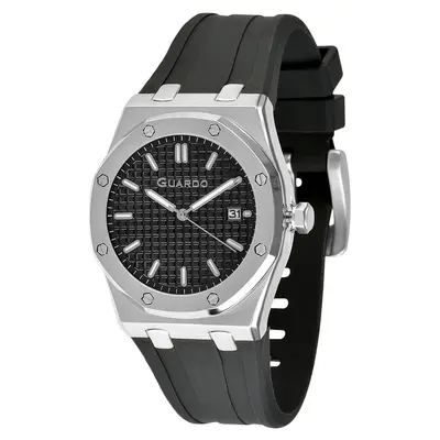 Guardo Чоловічий наручний годинник Guardo 012752-1 Silver-Black