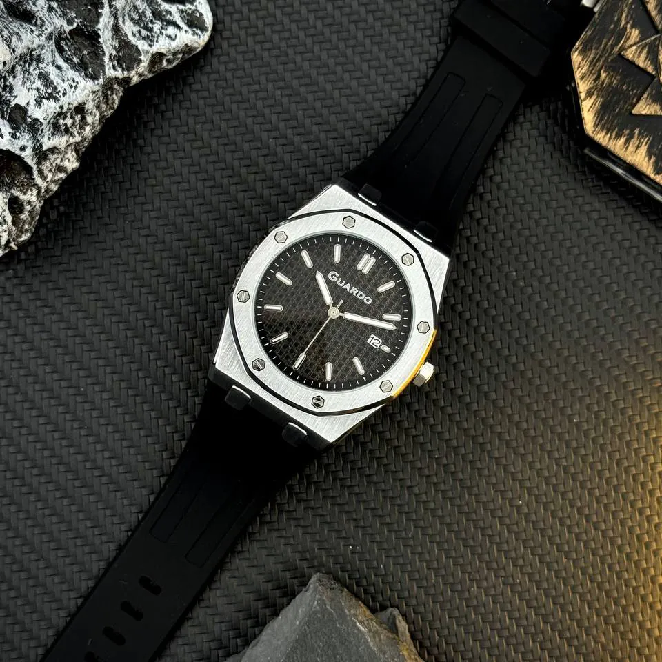 Guardo Чоловічий наручний годинник Guardo 012752-1 Silver-Black, фото 3