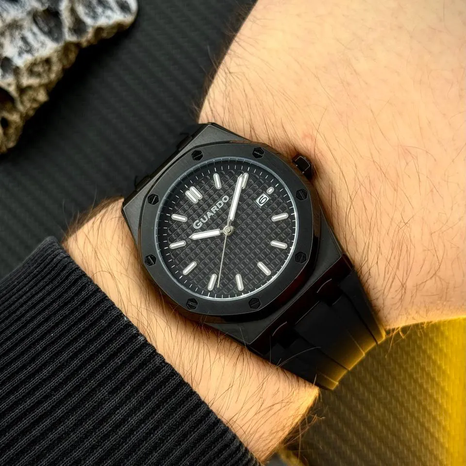 Guardo Чоловічий наручний годинник Guardo 012752-4 Чорний, фото 5