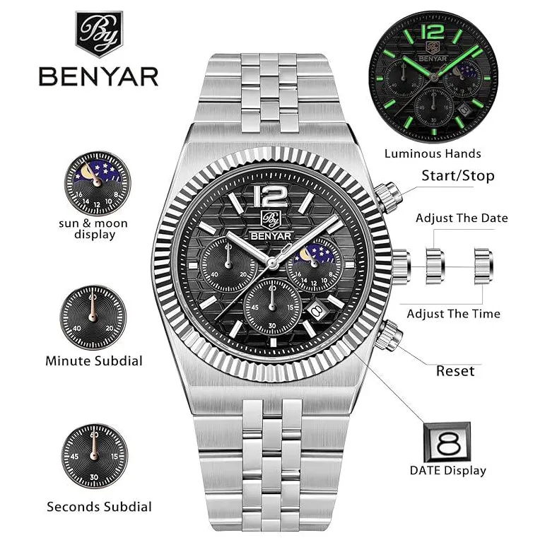 Benyar BY-5225 Silver-Black, фото 6