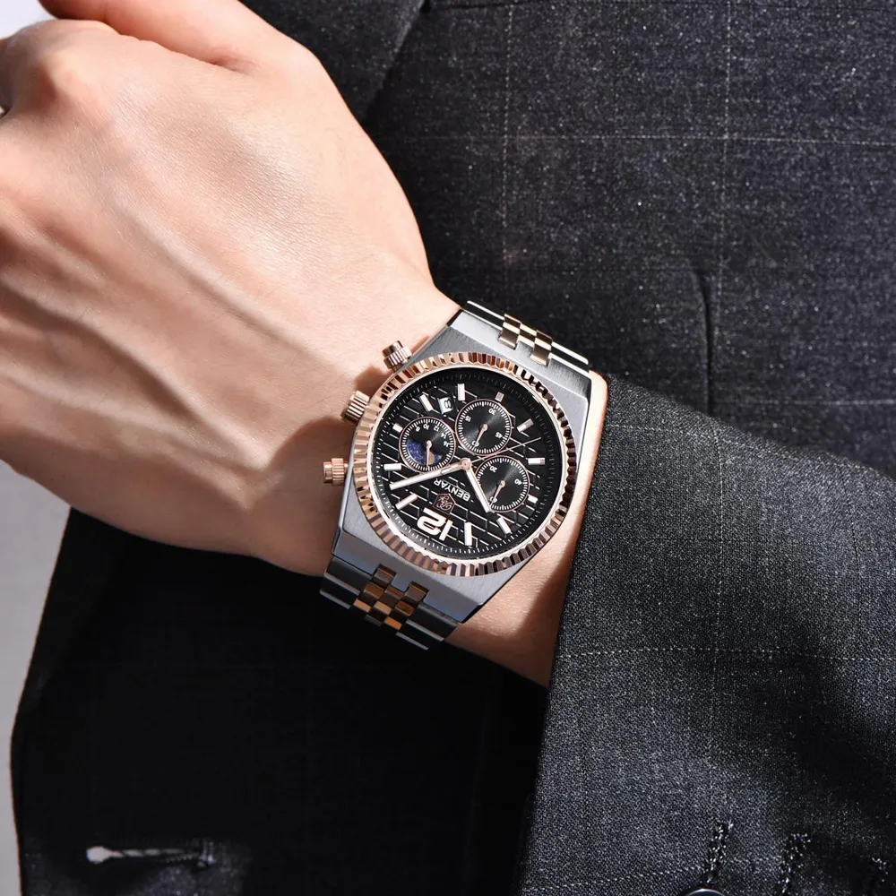 Benyar BY-5225 Silver-Rose Gold-Black, фото 2