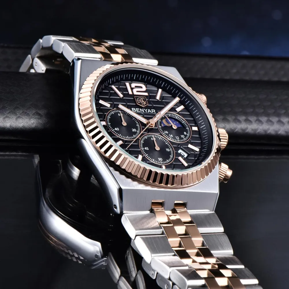 Benyar BY-5225 Silver-Rose Gold-Black, фото 3