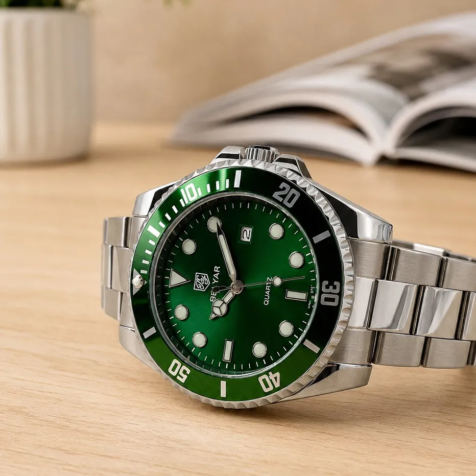 Benyar Чоловічий наручний годинник Benyar BY-5223 Silver-Green, фото 4