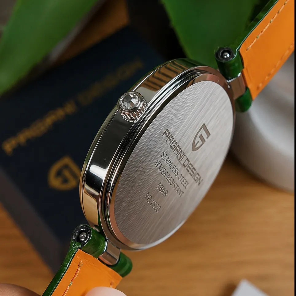 Pagani Design PD-1825 Silver-Green Leather, фото 5