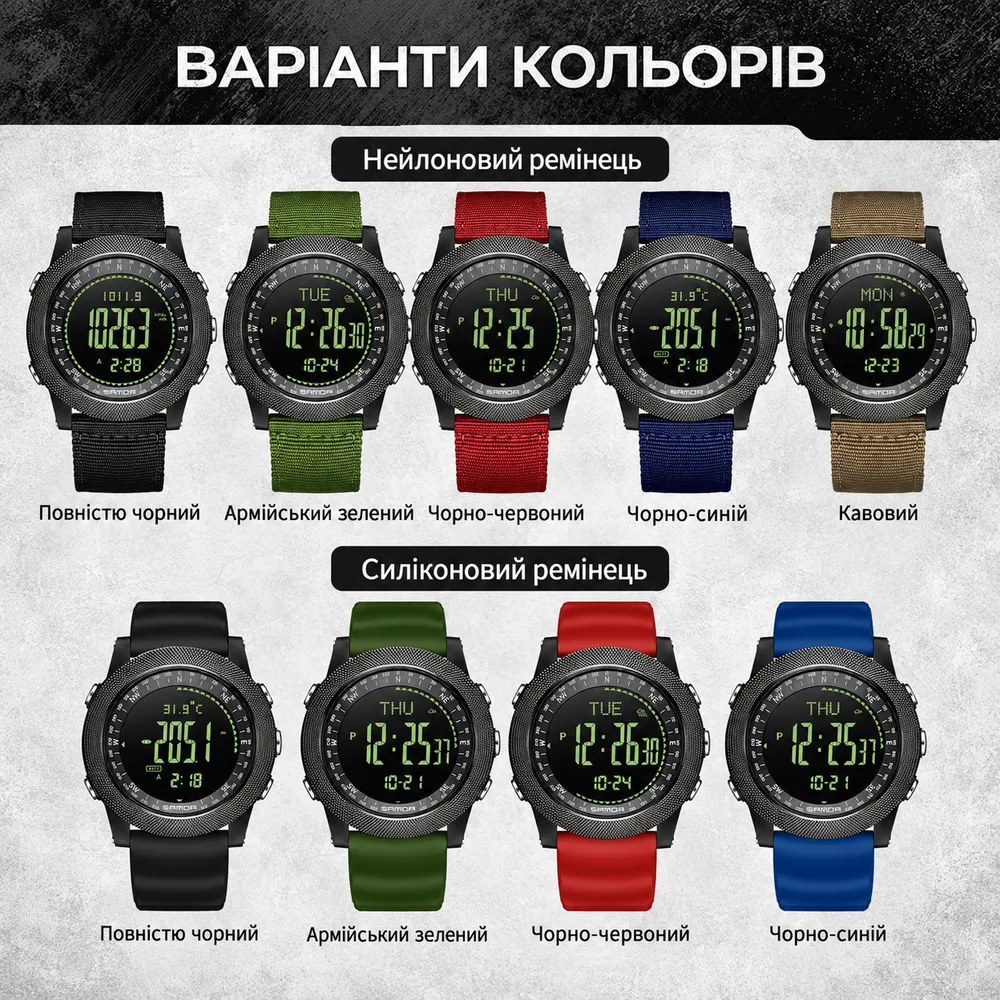 Sanda Спортивний чоловічий годинник Sanda 6369 Nylon Brown, фото 5