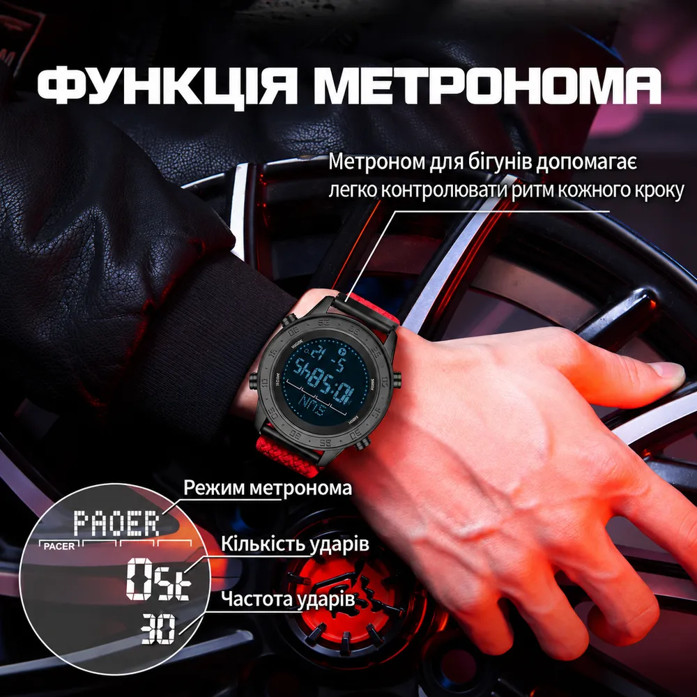 Sanda Тактичний чоловічий годинник Sanda 2218 Nylon All Black, фото 4